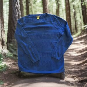 Cabela's Women's Size XL Pullover Sweater ‎ Navy Blue Long Sleeve 100% Cotton